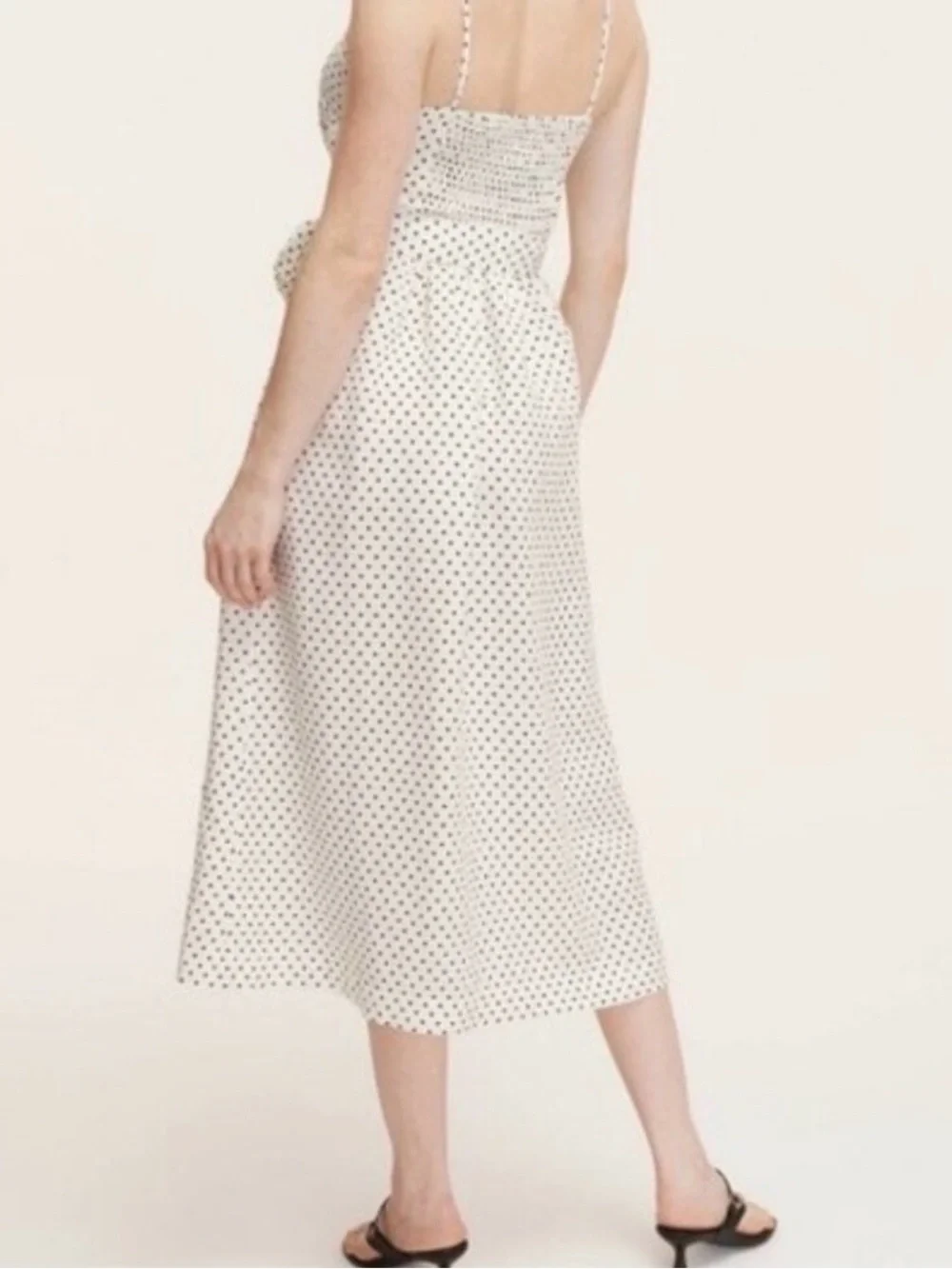 kate spade Belted White Midi Dress with Black Polka Dots, SZ. XL, NWT